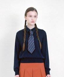 cashmere collar knit blue