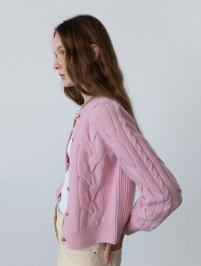 Cashmere Cable Cardigan Pink (JWSW2F906P2)