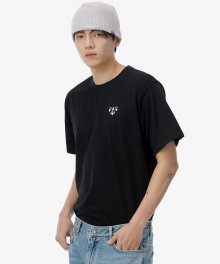 로니 샌도발 숏 슬리브 로고 티셔츠 - 블랙