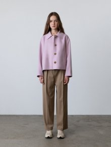 Cashmere Handmade Cropped Coat Pale Pink (JWCO2F903P1)