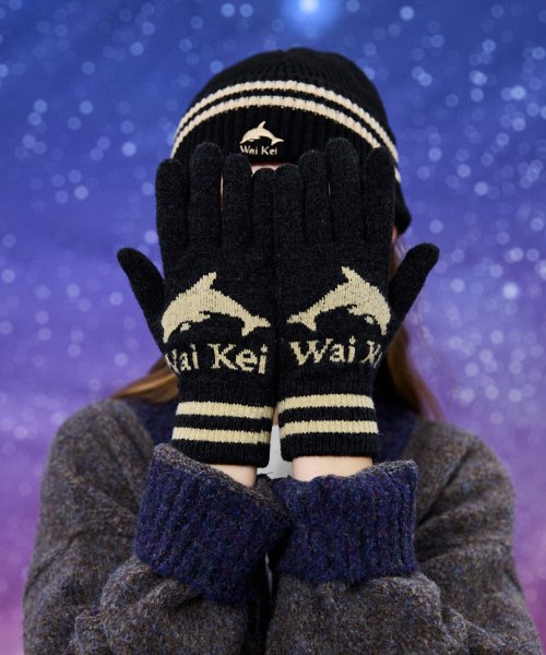 와이케이() 돌핀 로고 그래픽 장갑 블랙 상품 이미지