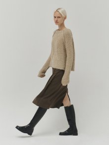 Wool pleats skirt (brown)