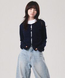 OFFICIAL HOLE KNIT CARDIGAN (NAVY)