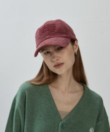 CORDUROY LOGO CAP dark pink