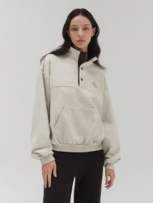 Button logo sweatshirt (oatmeal)