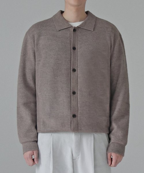 CASHLIKE COLLAR CARDIGAN (BROWN)