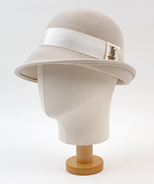 French IV Line Wool Ivory Cloche Hat 클로슈햇