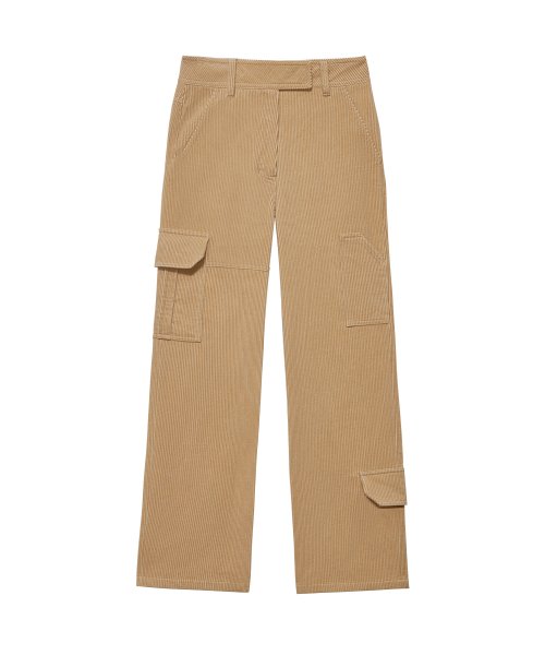 CORDUROY CARGO PANTS - Beige