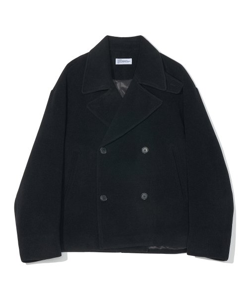 MUSINSA | PARTIMENTO Oversized melton pea coat black