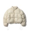 FAUX LEATHER DOWN PUFFER JACKET [IVORY]