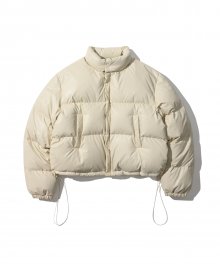 FAUX LEATHER DOWN PUFFER JACKET [IVORY]