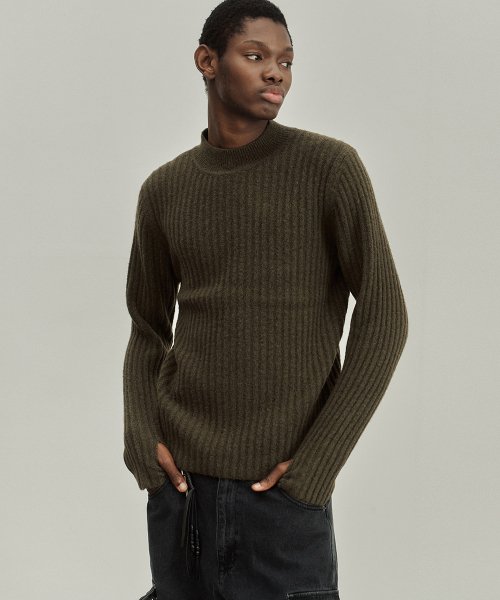 Camel ribbed outlet sweater