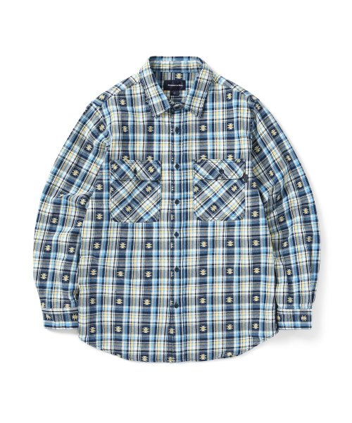 MUSINSA | thisisneverthat® African Check Shirt Blue