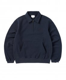 (FW22) Half Zip Polo Sweatshirt Navy