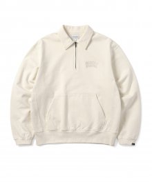 (FW22) Half Zip Polo Sweatshirt Natural