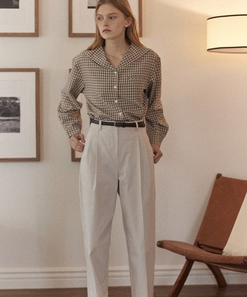 Comfort Two-Tuck Pants - Cream Beige