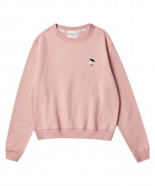 [기모] [WOMENS EDITION] 시그니처 파리지앵 로고 코튼 스웨트 셔츠 핑크