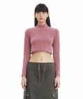 C MOCK NECK CROP TOP_PINK