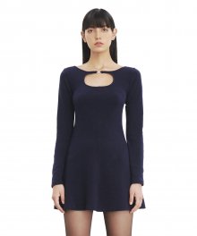 C HOLE DETAIL DRESS_NAVY