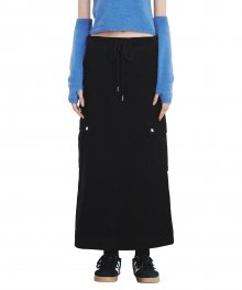 C CARGO MAXI SKIRT_BLACK