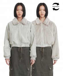 C REVERSIBLE FUR LEATHER JACKET_GREY