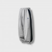 Two-Tone Sweat Loose Pants - Melange Grey