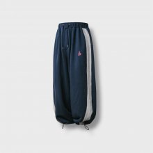 Two-Tone Sweat Loose Pants - Navy