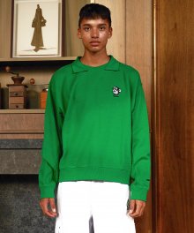 [GOLF] POLO NECK SWEATSHIRT GREEN