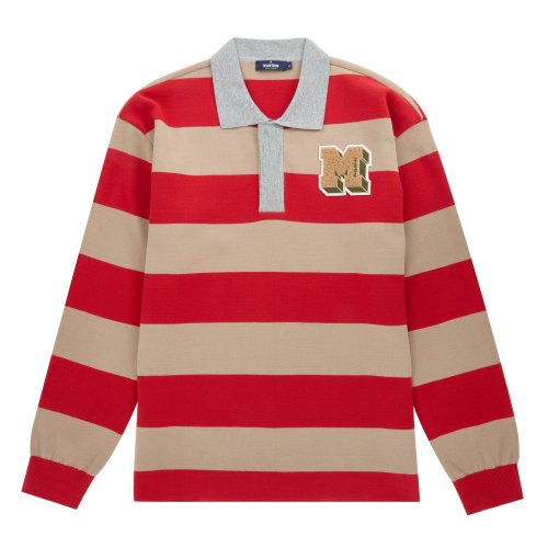 1985 Block Stripe Collar Knit_Orange (Men)