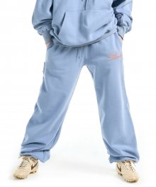 Script Fleece Jogger Pants Blue