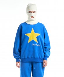 Star Applique Fleece Sweatshirt Blue