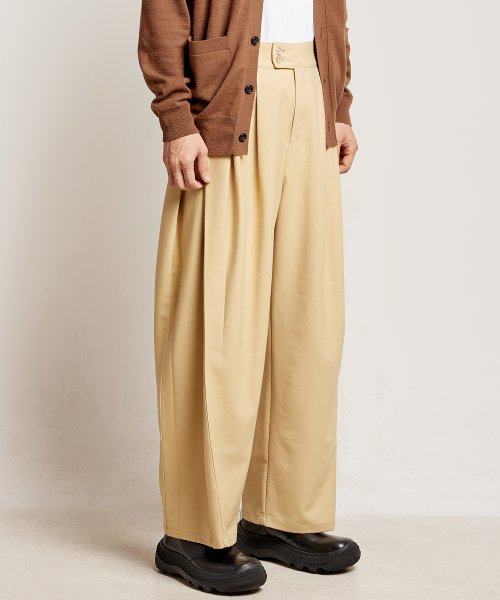 Широкие слаксы со складками, Beige