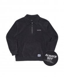 FLEECE HALF ZIP-UP DARK GREY