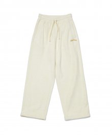 (W) WIDE TERRY FLEECE-LINE PANTS IVORY