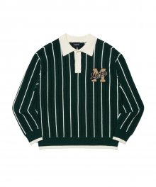 PIN-STRIPE COLLAR SWEATER GREEN