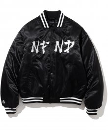 NFND Logo Nylon Varsity Jacket - Black