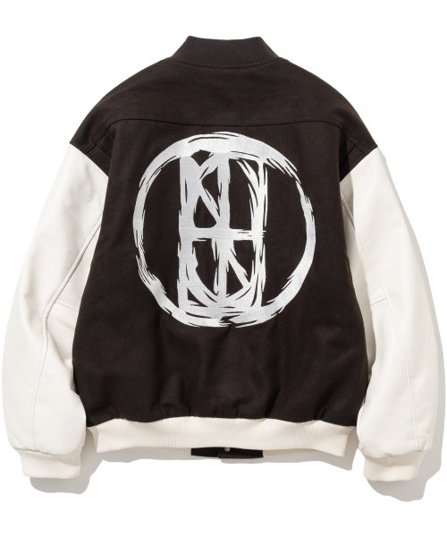 MUSINSA | NOT4NERD NFND Logo Standard Varsity Jacket - Brown