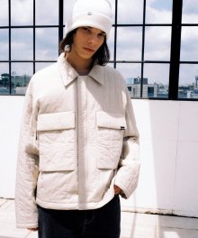 QUILTING NYLON JACKET  IVORY