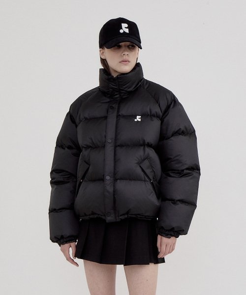 MUSINSA | REST&RECREATION RR LOGO DOWN JACKET - BLACK