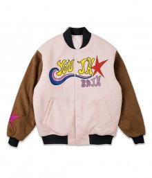 YBCC WOOL VARSITY JUMPER_PINK