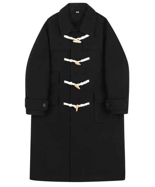 Длинное дафлкот-пальто балмакаан унисекс (Black)