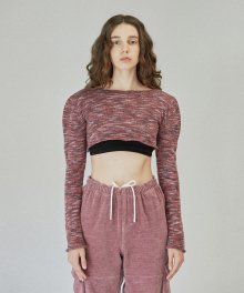 MICRO SHORT KNIT TOP (purple)