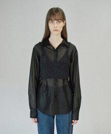 WRINKLED GLOSSY SHIRTS (black)