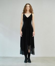 LACE VELVET DRESS (black)