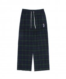 WOMENS FLANNEL CHECK EASY PANTS GREEN