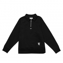 NIBBLE HALF ZIP UP SWEATSHIRT (BLACK)