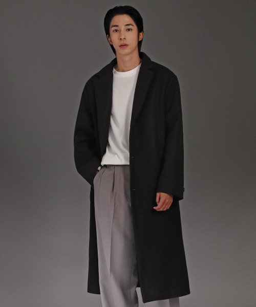 Длинное однобортное пальто Taylor (black)