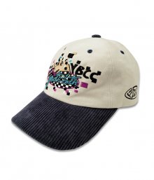 PIXEL DOG CORDUROY BALL CAP_CREAM