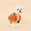 플로트(FLOT) 플러피후리스 콤비 맨투맨 브라운 강아지옷