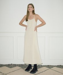 Slip Cable Long Dress  Cream